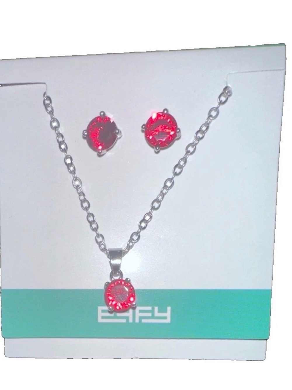 EFFY Ruby Necklace and Earring Set - New